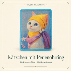 Felario Galerie-Kratzmatte – Kätzchen mit Perlenohrring