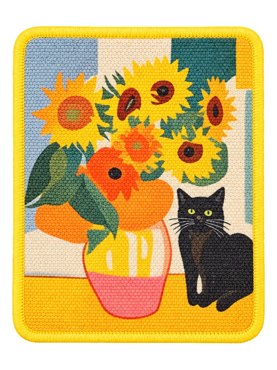 Sonnenblumen mit Katze